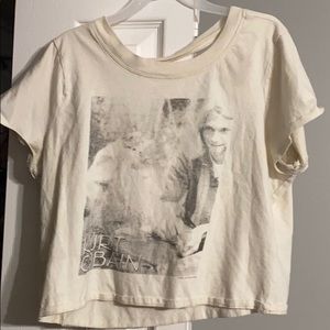 Kurt Cobain crop top w/ open back